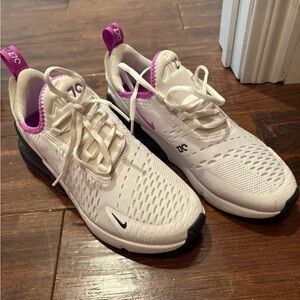 Nike Women's Cream and Purple Sneakers